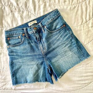 Madewell High Rise Denim Shorts Size 28 Raw Hem (Orig. $88) No flaws